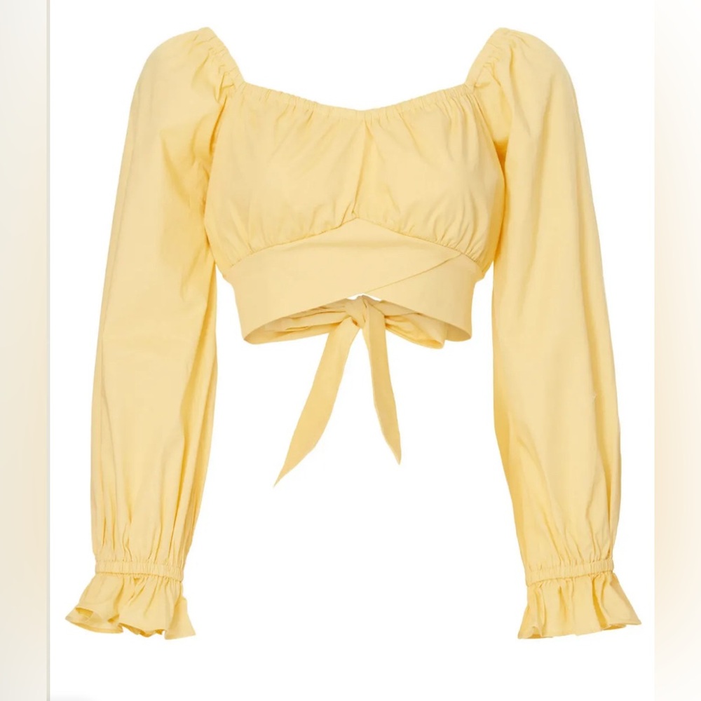 Sunshine Tie-Waist Puff Sleeve Crop Top